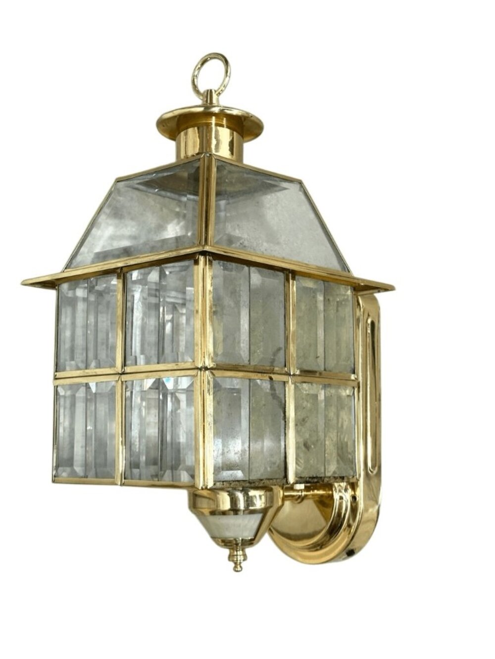 Vintage Porch Light Plated Brass Motion Detection Wall Lantern